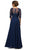 Dancing Queen - 9559 Gorgeous 3/4 Sleeve Sheer Long Prom Dress