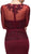 Dancing Queen - 9573 Sheer Sleeves Majestic Lacy Bodice Long Formal Dress in Red