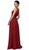 Dancing Queen - 9580 Jeweled Illusion Ruched Chiffon Prom Dress In Red