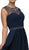 Dancing Queen - 9580 Jeweled Illusion Ruched Chiffon Prom Dress In Blue