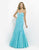 Blush - Embroided Floral Strapless Mermaid Gown 9582 In Blue