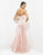 Blush - Embroided Floral Strapless Mermaid Gown 9582 in Nude