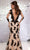 MNM Couture - 9582W Lace Applique Embellished Mermaid Gown In Neutral and Black