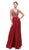 Dancing Queen - Beaded V-Neck Chiffon A-line Dress 9589 - 3 pcs Periwinkle and 1 Pc Burgundy in Size Small Available