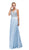 Dancing Queen - 9589 Beaded Bodice Chiffon A-line Prom Dress In Blue