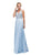 Dancing Queen - Beaded V-Neck Chiffon Dress in Blue