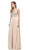  Dancing Queen - 9589 Beaded Bodice Chiffon A-line Prom Dress In Nude