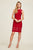 Tadashi Shoji - Sleeveless V-neck Sheath Cocktail Dress In Red