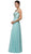 Dancing Queen - 9603 Long Lace Adorned Illusion A-Line Prom Dress