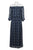 Taylor - 9604M Off Shoulder Printed Chiffon Maxi Dress In Blue and Gold