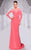 MNM Couture - 9607 Embellished Sheer Long Sleeve Dress In Pink