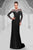 MNM Couture - 9607 Embellished Sheer Long Sleeve Dress In Black