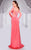 MNM Couture - 9607 Embellished Sheer Long Sleeve Dress In Pink