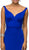 Dancing Queen - V-Neck Wide Waistband Evening Dress 9609 In Blue