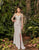 Alexander by Daymor - 960 Illusion Sleeves Sequin Lace Applique Sheath Gown In Nude and Gray