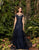 Alexander by Daymor - 961 Cap Sleeve Sequin-Ornate Embroidered Gown In Blue