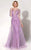 MNM COUTURE - Illusion Bateau Neck A-Line Dress 9621 In Purple