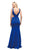 Dancing Queen - 9627 V-Neck Side Cut-Out Floor Length Prom Dress