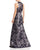 Aidan Mattox - MD1E200784 Sleeveless Metallic Floral Print Gown in Black and Silver
