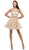 Dancing Queen - 9631 Appliqued Illusion High Neck Two-Piece Cocktail Dress In Nude