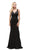 Dancing Queen - 9638 Open Back Trumpet Silhouette Evening Dress in Black