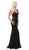 Dancing Queen - 9638 Open Back Trumpet Silhouette Evening Dress in Black