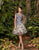 Alexander by Daymor - 963 Lace Cap Sleeve Bateau A-line Dress In Blue and Silver