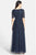 Adrianna Papell - Sequined Mesh Tulle Long Dress 91897400 in Blue