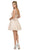 Dancing Queen - 9659 Illusion Lace Bodice Cocktail Dress in Nude