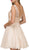 Dancing Queen - 9659 Illusion Lace Bodice Cocktail Dress in Nude