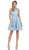 Dancing Queen - 9659 Illusion Lace Bodice Cocktail Dress in Blue