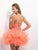 Blush - Sweetheart Ruffled Tulle Cocktail Dress 9664 in Orange