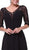 Sheer Quarter Length Sleeve Ruched A-line Dress