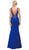Dancing Queen - 9671 Long V-Neck Beaded Bodice Prom Dress