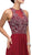 Dancing Queen - 9689 Jeweled High Illusion Long Chiffon A-Line Prom Dress in Red