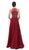 Dancing Queen - 9689 Jeweled High Illusion Long Chiffon A-Line Prom Dress in Red