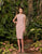 Alexander by Daymor - 969 Metallic Beaded Insert Sheath Dress In Pink