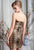 Terani Couture - C1330 Semi-sweetheart Sheath Dress in Black and Gold