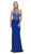 Dancing Queen - 9700 Mock Two-Piece Embellished Bodice Prom Gown in Blue