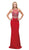 Dancing Queen - 9700 Mock Two-Piece Embellished Bodice Prom Gown in Red