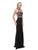 Elegant Beaded Jeweled Illusion Long Prom Dress In Black