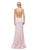 Elegant Beaded Jeweled Illusion Long Prom Dress In Pink