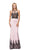 Black Contrast Appliqued Sheath Evening Gown - ADASA