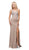 Dancing Queen - 9704 V-Neck Beaded Bodice Illusion Back Long Prom Dress