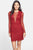 Cynthia Rowley - 771075 Illusion Plunging Lace Sheath Short Dress in Red