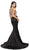 Dancing Queen - 9706 Teardrop Back Cutout Beaded Ornate Prom Dress in Black