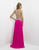 Blush - Sleeveless V-Neck Pleated Long Dress 9708 in Pink