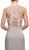 Dancing Queen - 9709 Sheer Lace Applique Back Long Prom Dress in Silver