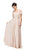 Dancing Queen - 9710 Short Sleeve Illusion Yoke Chiffon Evening Dress