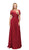 Dancing Queen - 9710 Short Sleeve Illusion Yoke Chiffon Evening Dress